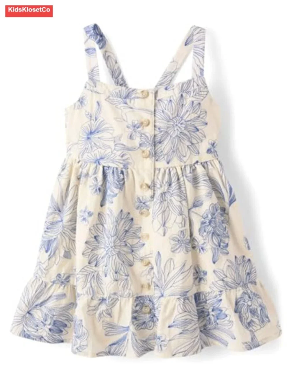 Baby Girls Sleeveless Cotton Ruffle Hem Dress with Diaper Cover